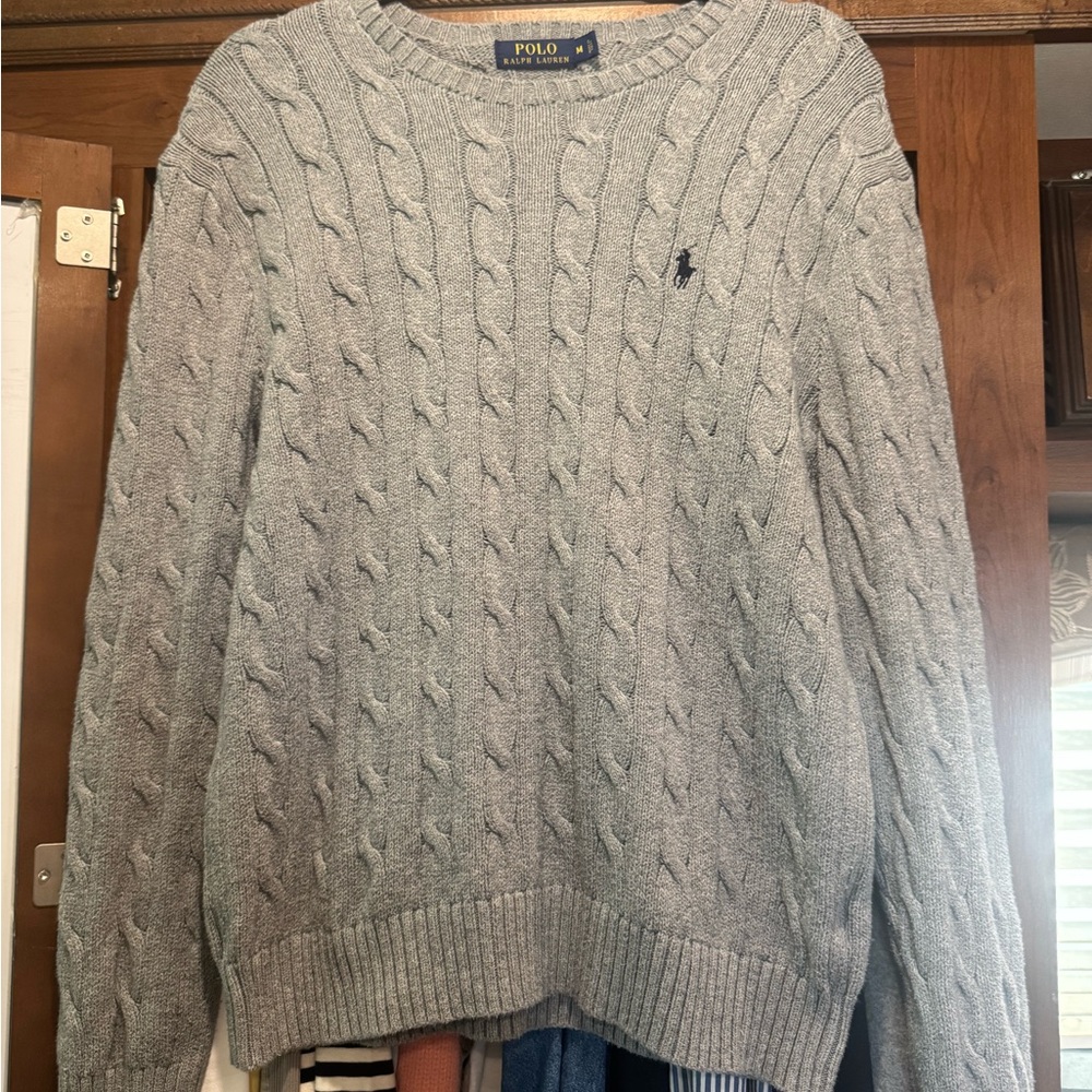 Polo by Ralph Lauren Gray Cable Knit Sweater